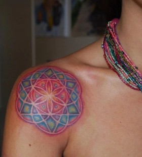 gorgeous watercolor mandala tattoo
