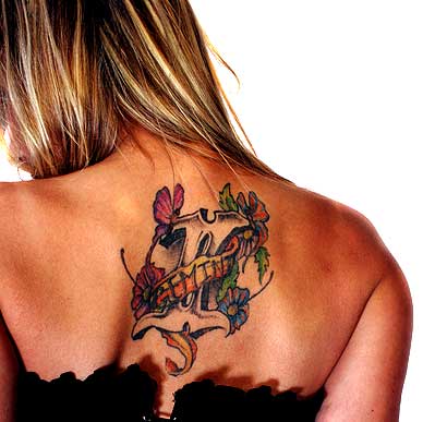 Wonderful Gemini Mythology Tattoo On The Back Upper