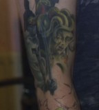 Nice Greek Mythology Sleeve Tattoo Design Image