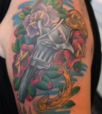 Gun And Roses Cover Up Tattoo