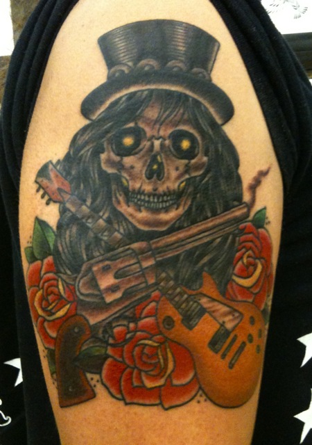 Guns N Roses Tattoo Design at Upper Arm