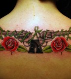 Guns N Roses Tattoo - Upper Back Body Art Tattoo Design