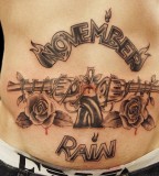 November Rain Guns And Roses Abdomen Tattoo