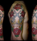 Traditional Style Guns And Roses Tattoo