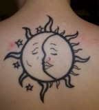 Lovely Half Sun Half Moon Tattoo From Kimberly