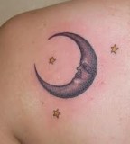 Majestic Half Moon Stars Tattoos And Meanings Ideas