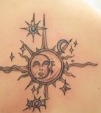Imaginary Sun And Half Moon Tattoo Arts
