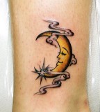 Wonderful Cool Half Moon Tattoo Design For Girls