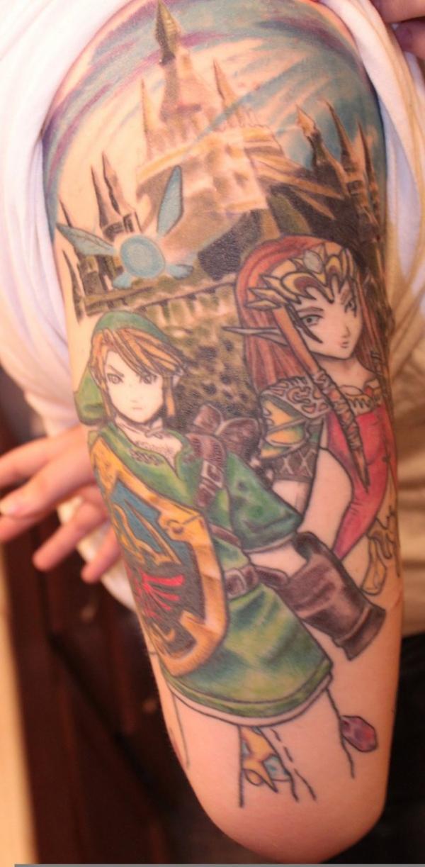 Legend of Zelda Half Sleeve Tattoo Design