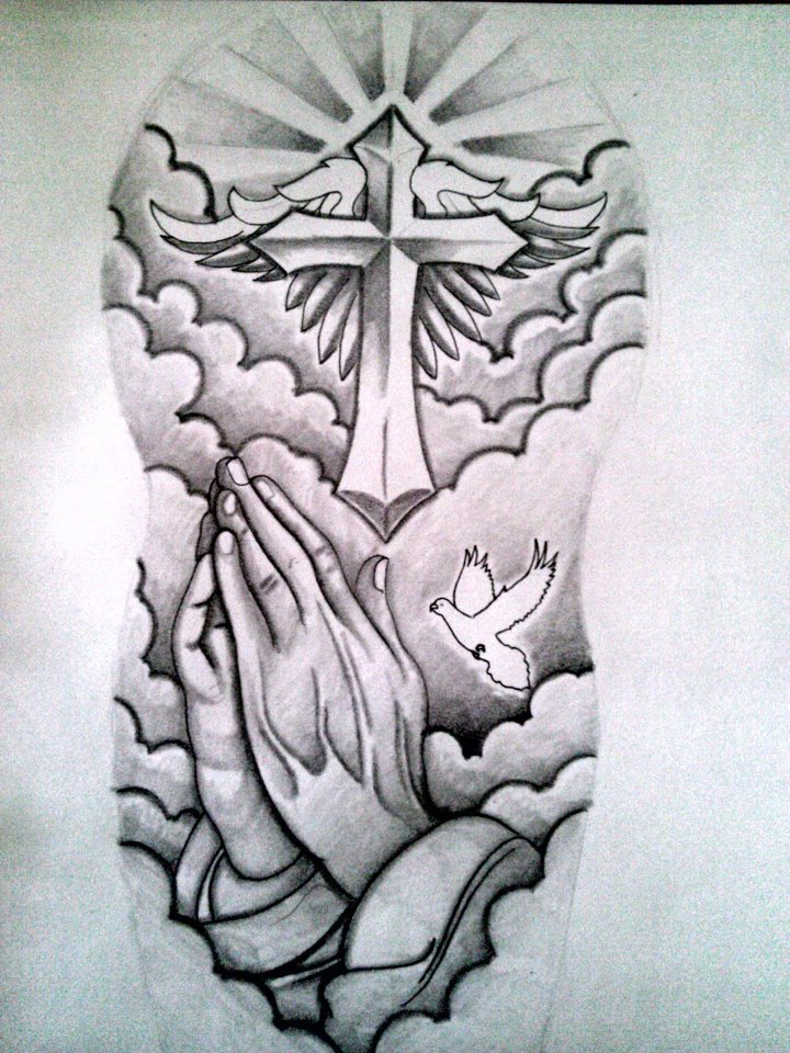 Jesus Cross Half Sleeve Tattoo Designfor Men and Women