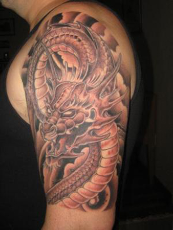 Red Dragon Half Sleeve Tattoos