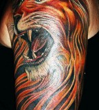 Lion Tattoo Half Sleeves Design
