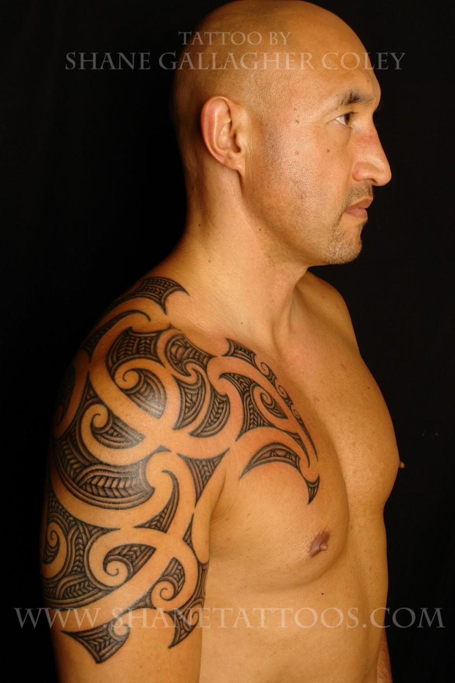 Wonderful Maori Shoulder Half Sleeve Tattoo