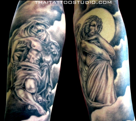 Angel Half Sleeve Tattoo Designs