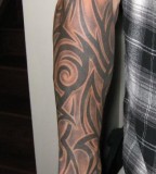 Tribal Freehand Half Sleeve Tattoo for Men