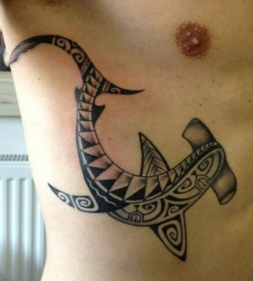 hamerhead shark tribal tattoo