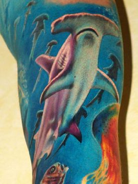Inspirational Artistic Hammerhead Shark Tattoo