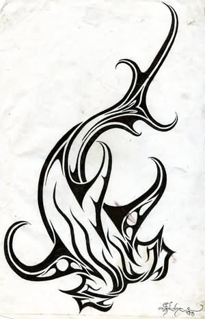 Imaginary Tribal Hammerhead Shark Tattoo Design - | TattooMagz › Tattoo
