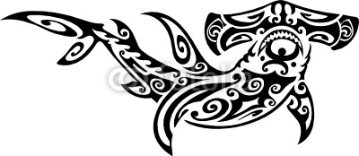Hammerhead Shark Tattoo With Tribal Design