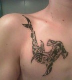 Tribal Hammerhead Shark Chest Tattoo Design
