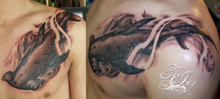 Wonderful Zombie Hammerhead Shark Tattoo By Teejay