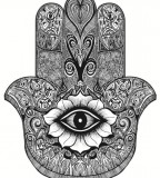 Spiritual Hamsa Hand Tattoo Design Idea