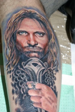Artistic Aragorn Portrait Tattoo by Hannah Aitchison