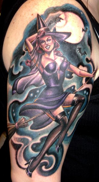 Fantastic Hannah Aitchison Witch Pin Up Tattoo Inspiration