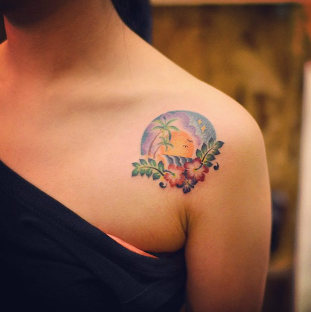 hawaii-shoulder-tattoo