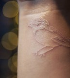 Bird Tattoo in White Ink Tattoo Design