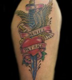 Amazing Artistic Eagle Heart & Dagger Tattoo Picture