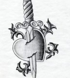 Glamorous Heart And Dagger Tattoo Picture By Alison