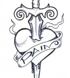 Exquisite Heart With Dagger Tattoo Ideas
