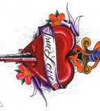 Attractive Heart And Dagger Tattoo Design Ideas