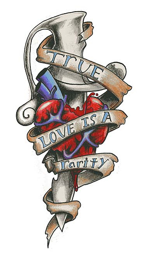 Excellent Heart With Dagger Tattoo Inspiration Picture