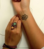 Beautiful Heart And Infinite Tattoo On Wrist 
