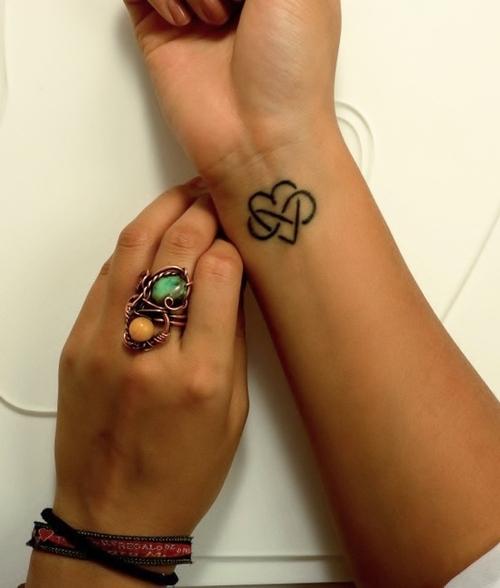 Beautiful Heart And Infinite Tattoo On Wrist