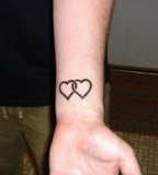 Hearts Pair Tattoo On Wrist