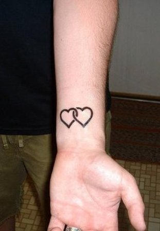 Hearts Pair Tattoo On Wrist