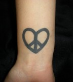 Peace Sign Heart Tattoo