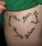 Enticing Word Tattoos On Side Body Ideas