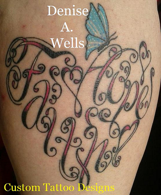 Faith And Hope Made Into A Heart Shaped Tattoo By Denise A Wells