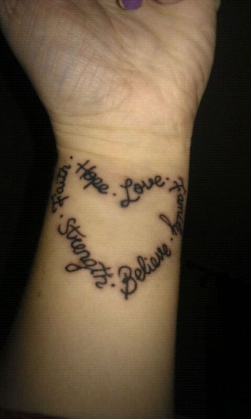 Heart Of Words  Tattoo Picture On Hand