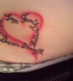 Red Heart With Words Tattoo Picture Ideas