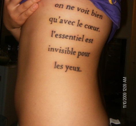 Much Is Invisible To The Eyes contrariwise Literary (Tattoo)