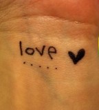 Simple Love Tattoo On Palm