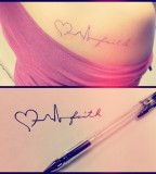 Simple Love Initials Tattoo Design