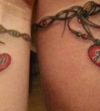 Couples heart Chains Tattoo Designs