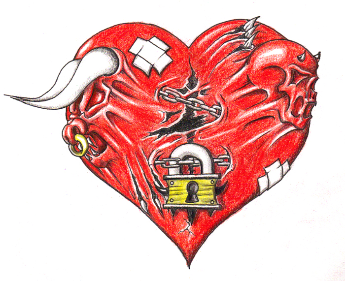 Finished Heart Lock Tattoo By Darkfart2264
