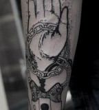 Crazy Heart Hand Chain Tattoo By Slumkvlt